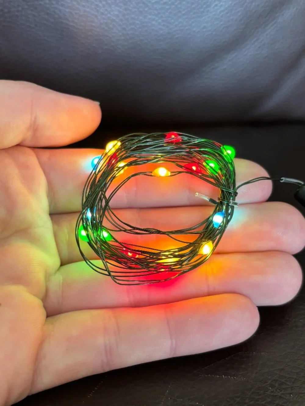 NEW Bethlehem Lights Set of 3 Micro Fairy Lights - Green Wire & Multicolor Bulbs